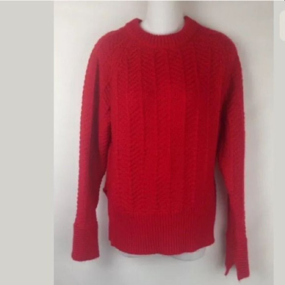 H&M ♥ Red Cotton Cable Knit Sweater ♥